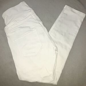 WHITE H&M MATERNITY CROPPED JEANS